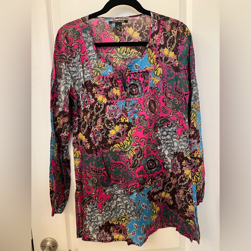Lucky Brand Multicolor Paisley Blouse